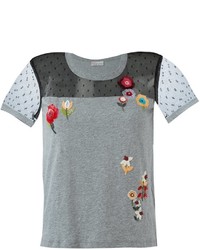 T-shirt con paillettes grigia