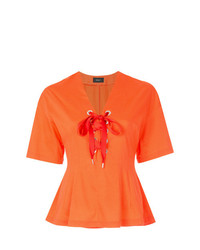 T-shirt con scollo a v arancione di G.V.G.V.