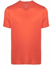 T-shirt con scollo a v arancione di Majestic Filatures