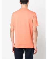 T-shirt con scollo a v arancione di Brunello Cucinelli