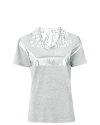 T-shirt con scollo a v argento di Maison Margiela