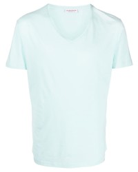 T-shirt con scollo a v azzurra di Orlebar Brown
