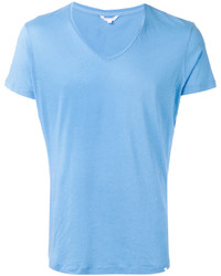 T-shirt con scollo a v azzurra di Orlebar Brown