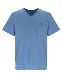 T-shirt con scollo a v azzurra di Polo Ralph Lauren
