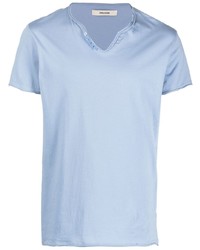 T-shirt con scollo a v azzurra di Zadig & Voltaire