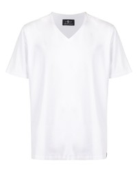 T-shirt con scollo a v bianca di 7 For All Mankind