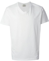 T-shirt con scollo a v bianca di Acne Studios