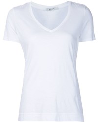 T-shirt con scollo a v bianca di ADAM by Adam Lippes