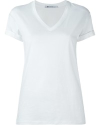 T-shirt con scollo a v bianca di Alexander Wang
