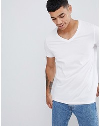 T-shirt con scollo a v bianca di ASOS DESIGN