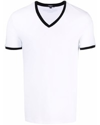 T-shirt con scollo a v bianca di Balmain