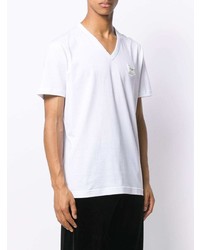 T-shirt con scollo a v bianca di Dolce & Gabbana