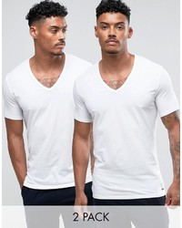 T-shirt con scollo a v bianca di Calvin Klein