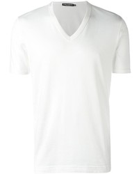 T-shirt con scollo a v bianca di Dolce & Gabbana