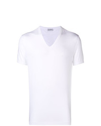 T-shirt con scollo a v bianca di Dolce & Gabbana Underwear