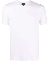 T-shirt con scollo a v bianca di Giorgio Armani