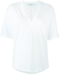 T-shirt con scollo a v bianca di Givenchy