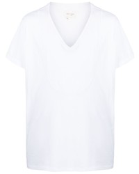 T-shirt con scollo a v bianca di Greg Lauren