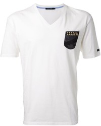 T-shirt con scollo a v bianca di GUILD PRIME