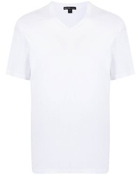 T-shirt con scollo a v bianca di James Perse