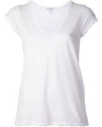T-shirt con scollo a v bianca di James Perse