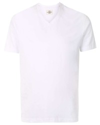 T-shirt con scollo a v bianca di Kent & Curwen
