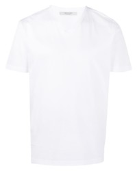 T-shirt con scollo a v bianca di La Fileria For D'aniello