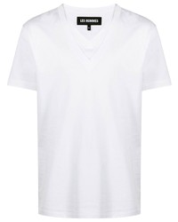 T-shirt con scollo a v bianca di Les Hommes