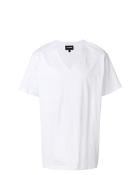 T-shirt con scollo a v bianca di Les Hommes