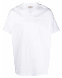 T-shirt con scollo a v bianca di Low Brand