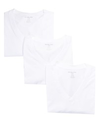 T-shirt con scollo a v bianca di Michael Kors