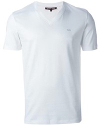 T-shirt con scollo a v bianca di Michael Kors