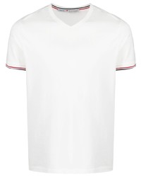 T-shirt con scollo a v bianca di Moncler
