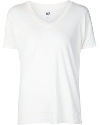 T-shirt con scollo a v bianca di NSF