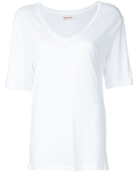 T-shirt con scollo a v bianca di Organic by John Patrick