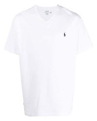 T-shirt con scollo a v bianca di Polo Ralph Lauren