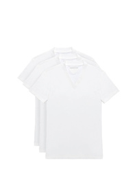 T-shirt con scollo a v bianca di Prada