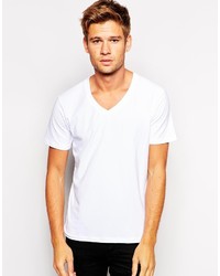 T-shirt con scollo a v bianca di Selected