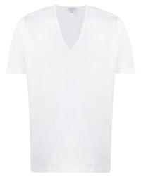 T-shirt con scollo a v bianca di Sunspel