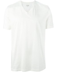 T-shirt con scollo a v bianca