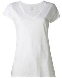 T-shirt con scollo a v bianca