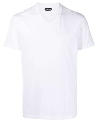 T-shirt con scollo a v bianca di Tom Ford