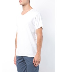 T-shirt con scollo a v bianca di SAVE KHAKI UNITED