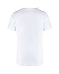 T-shirt con scollo a v bianca di Diesel