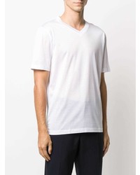 T-shirt con scollo a v bianca di Brioni