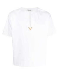 T-shirt con scollo a v bianca di Valentino