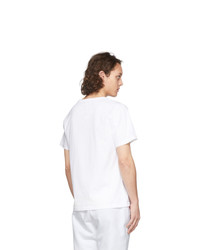T-shirt con scollo a v bianca di Maison Margiela