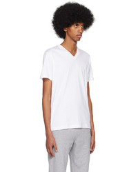 T-shirt con scollo a v bianca di Sunspel