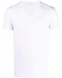 T-shirt con scollo a v bianca di Zegna