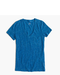 T-shirt con scollo a v blu